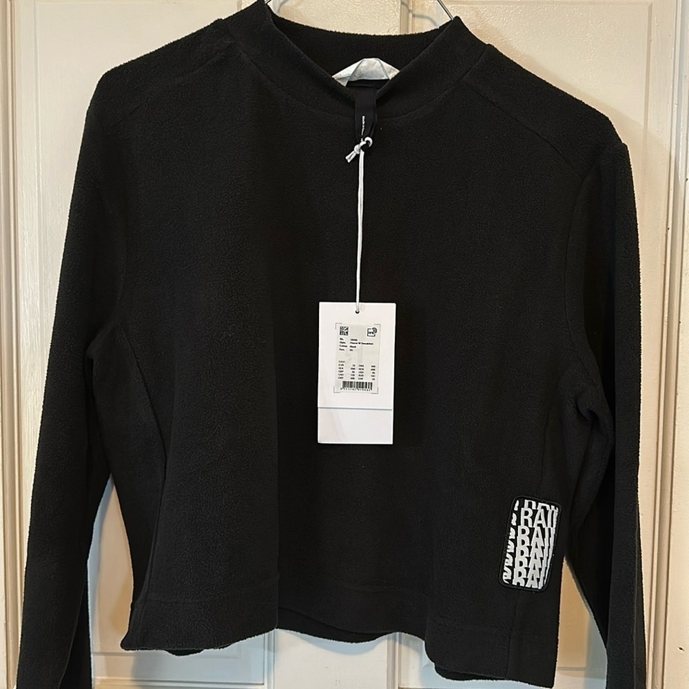 NWT RAINS Sz XSMALL unisex fleece long sleeve sweatshirt‎ Black